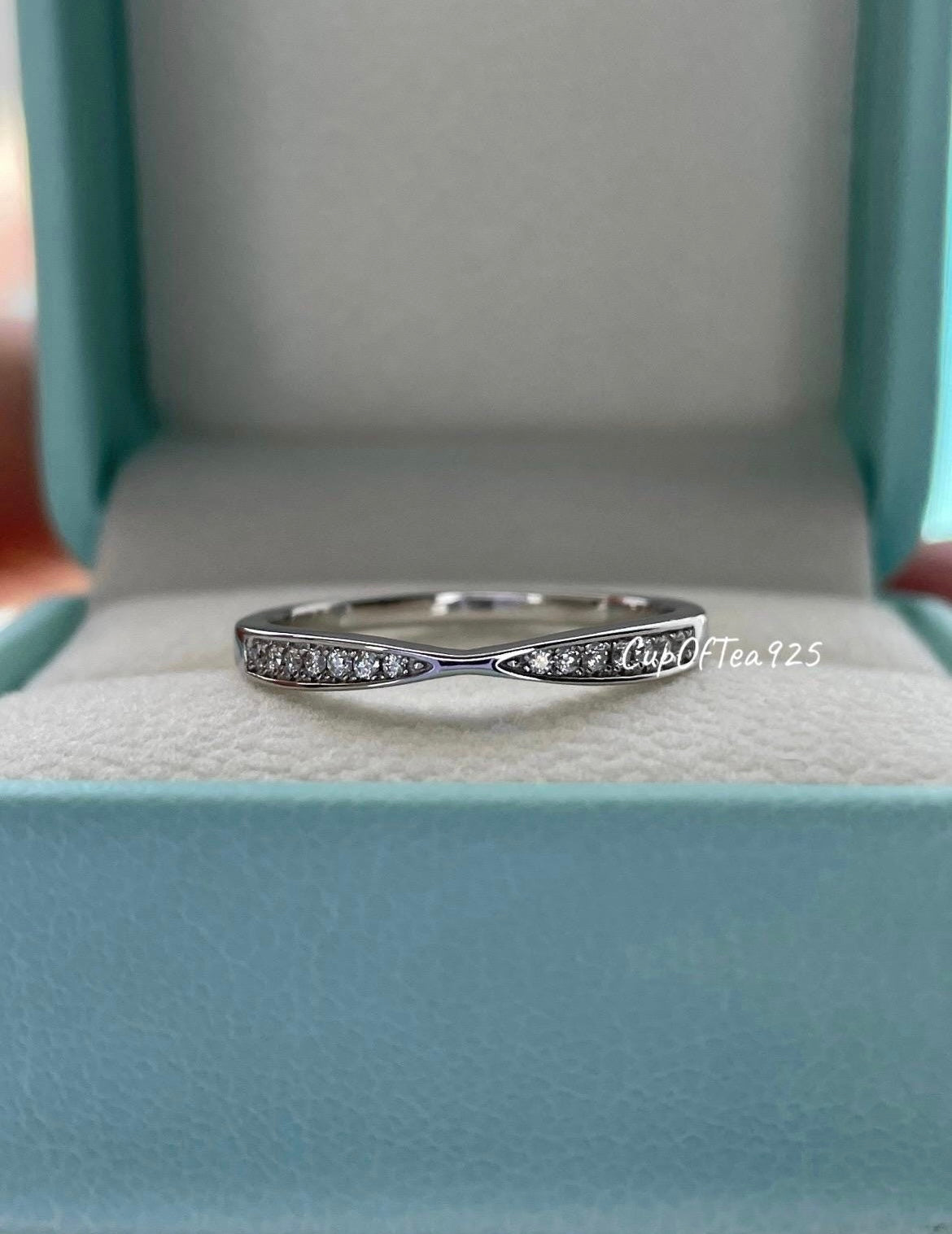 Sterling Silver 925 moissanite engagement ring set