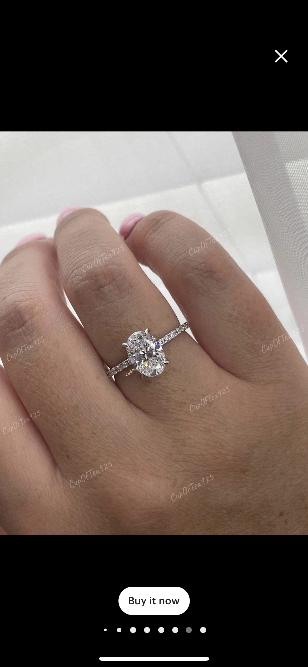 Hidden Halo. Sterling Silver 925 engagement ring with 2.2CT oval cut simulated diamond and hidden halo