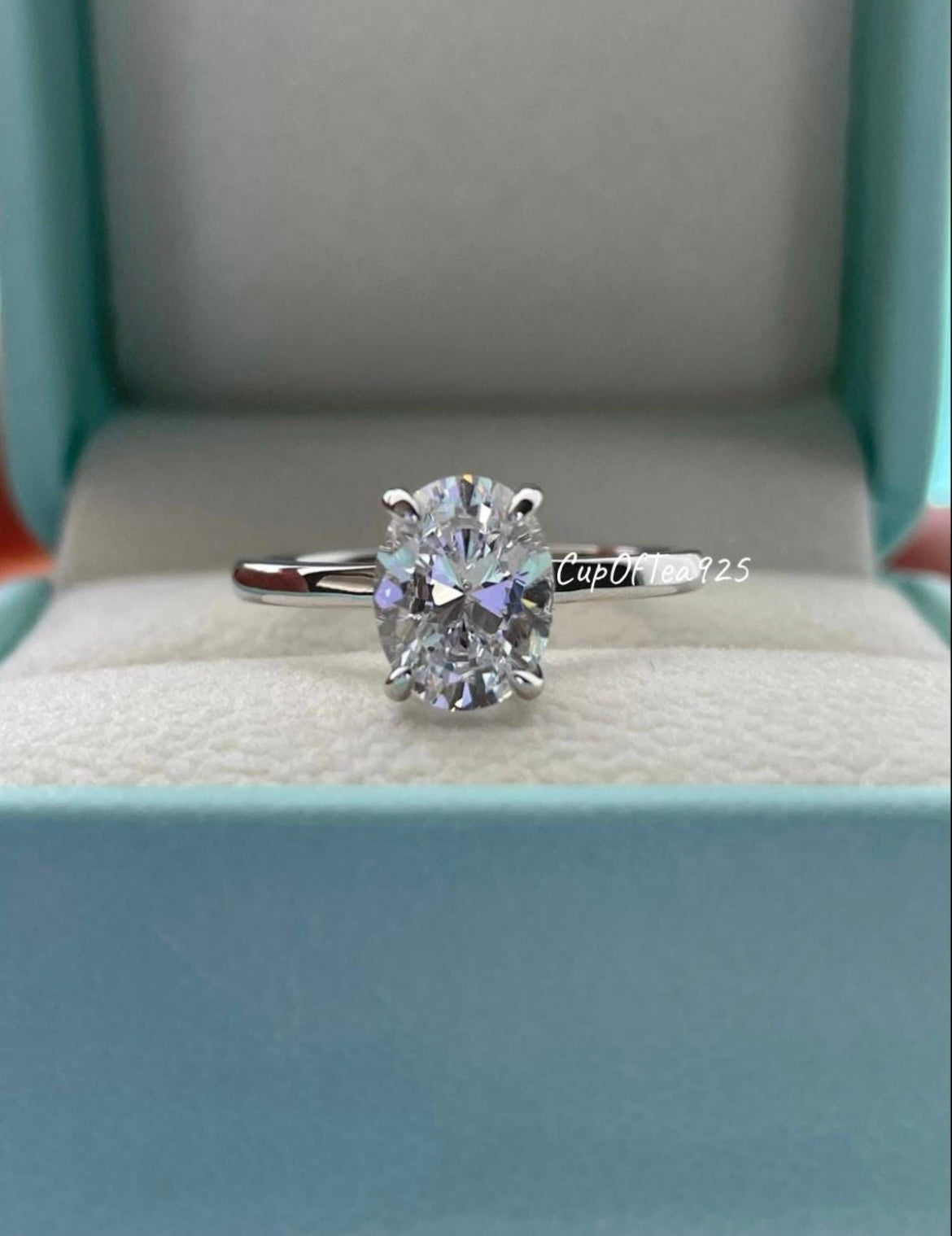 Sterling Silver 925 moissanite engagement ring set