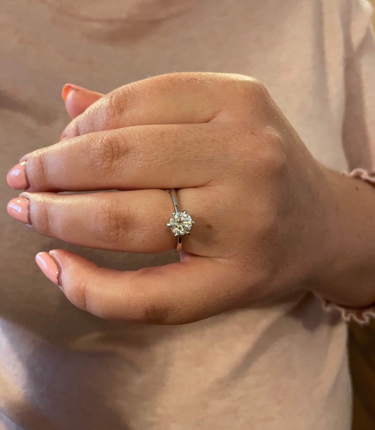 1CT 2CT Moissanite In Sterling Silver 925 Solitaire Engagement Ring