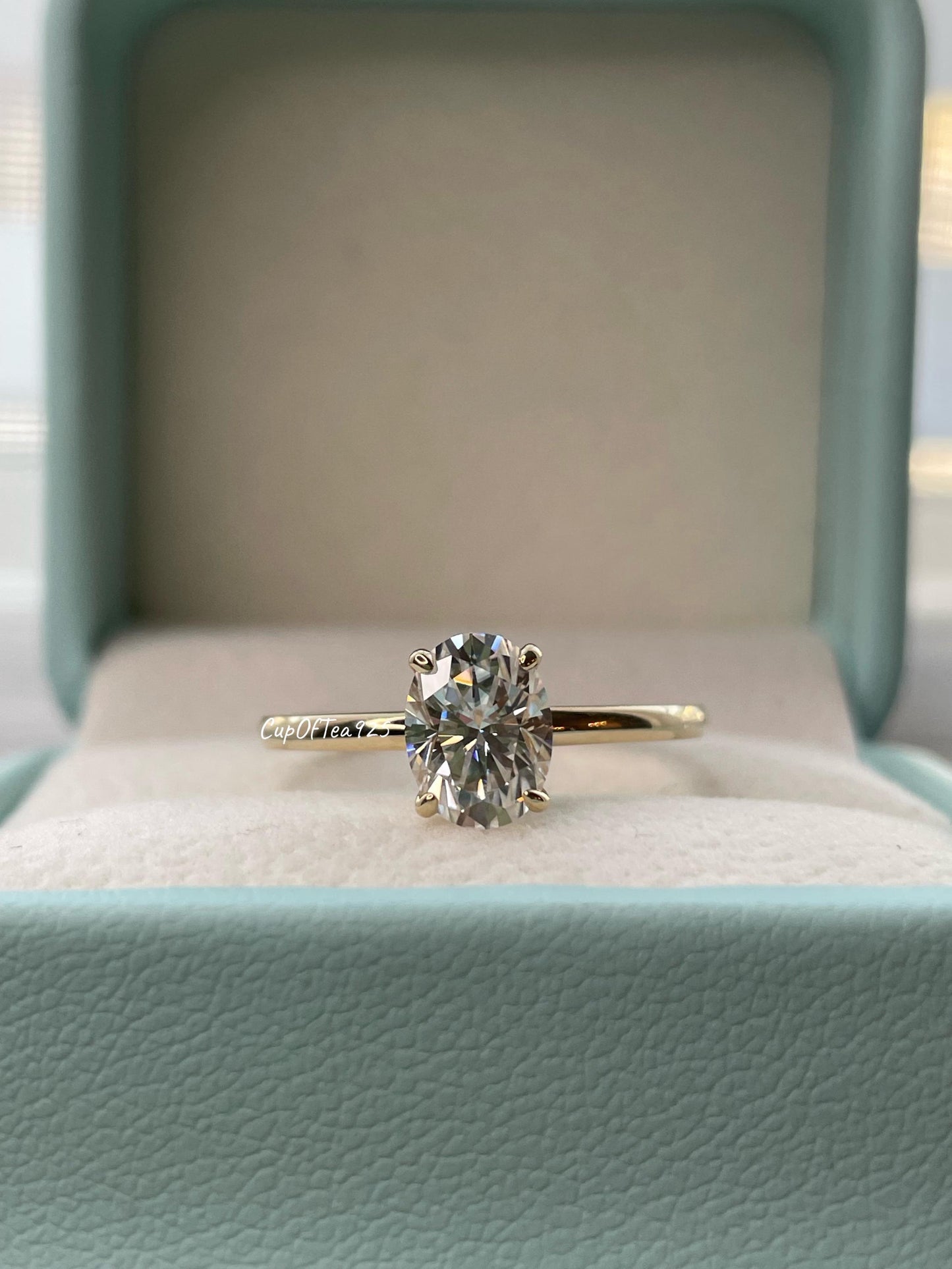 10K, 14K,Rose Gold, Yellow Gold, White Gold, silver 925 Engagement Ring with 1.5CT VVS D Moissanite