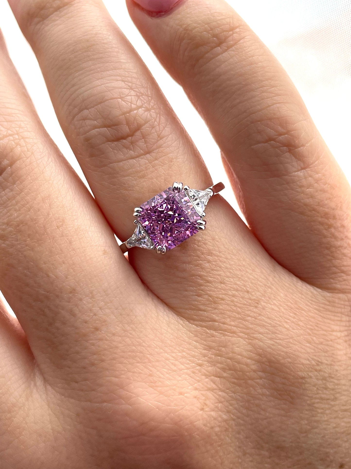 The Joy. Sterling silver 925 ring with 3CT crushed ice simulated diamond