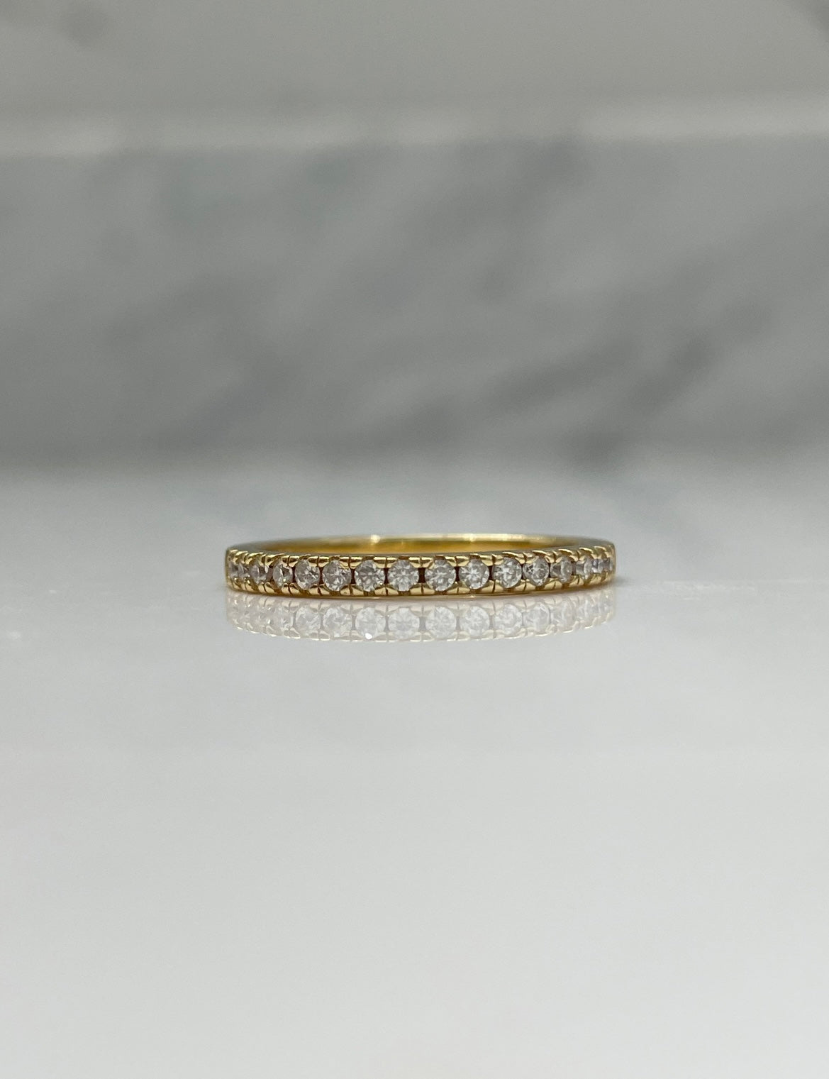 Sterling Silver 925 Half Eternity Band with round brilliant cut Moissanites