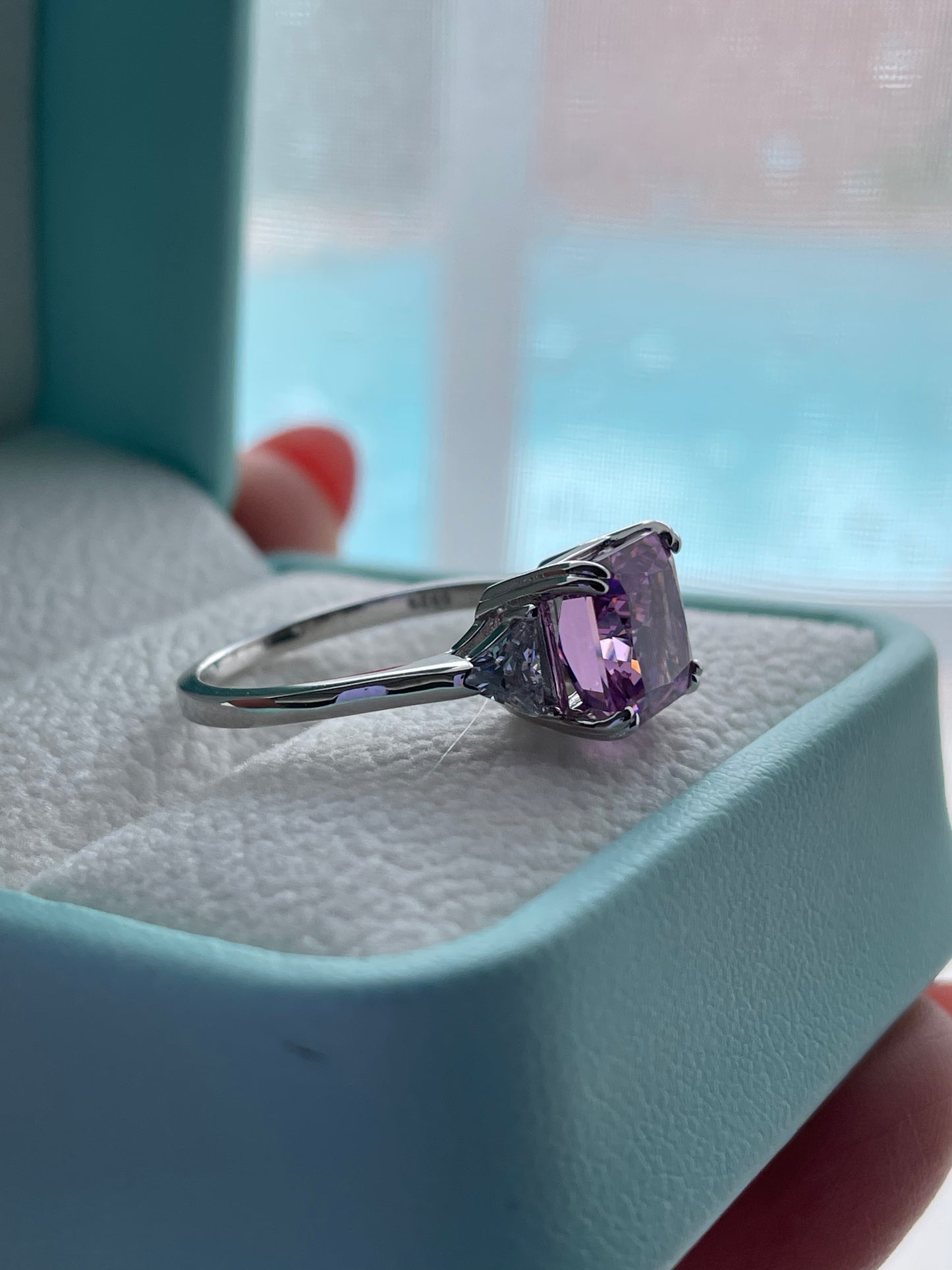 The Joy. Sterling silver 925 ring with 3CT crushed ice simulated diamond