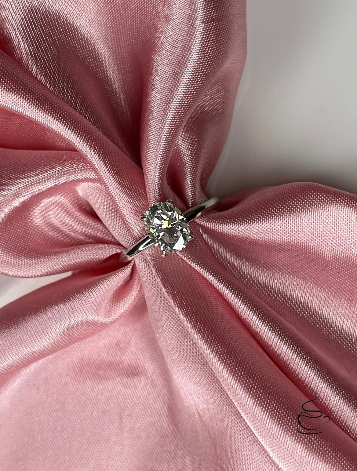 Moissanite. Sterling Silver 925 solitaire engagement ring with 1.5CT oval cut crispy clear moissanite.