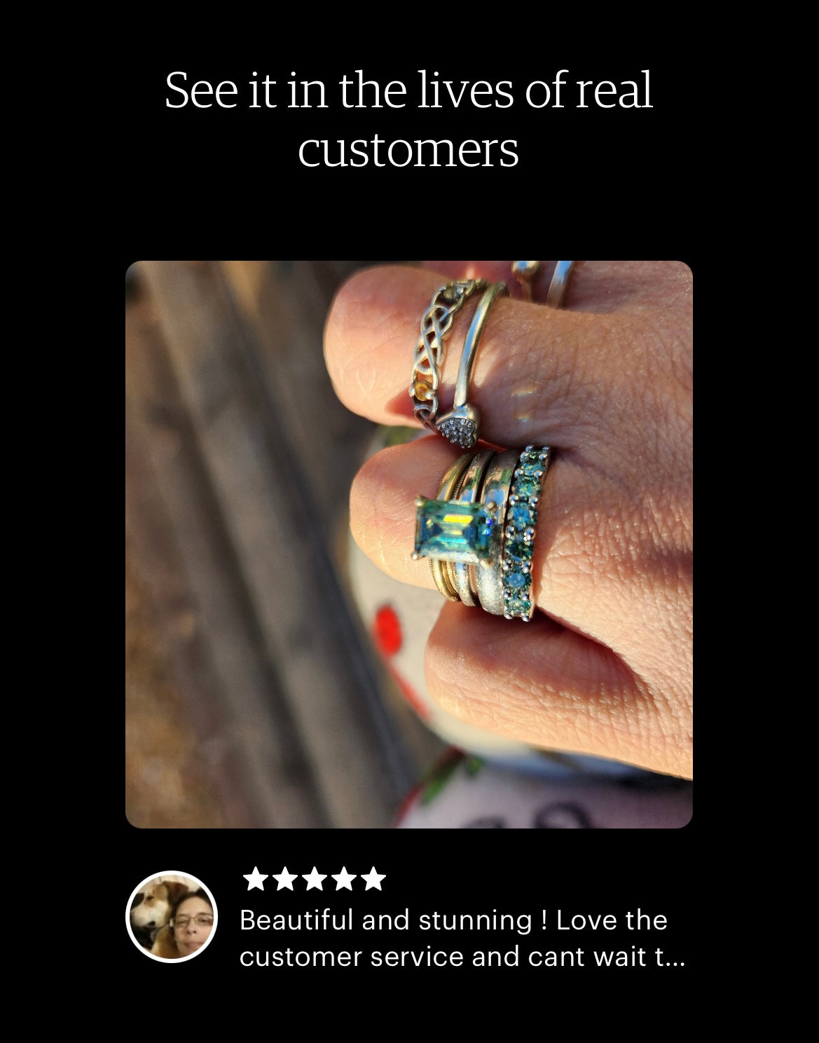 Green Moissanite. Sterling Silver 925 half eternity band with green Moissanite