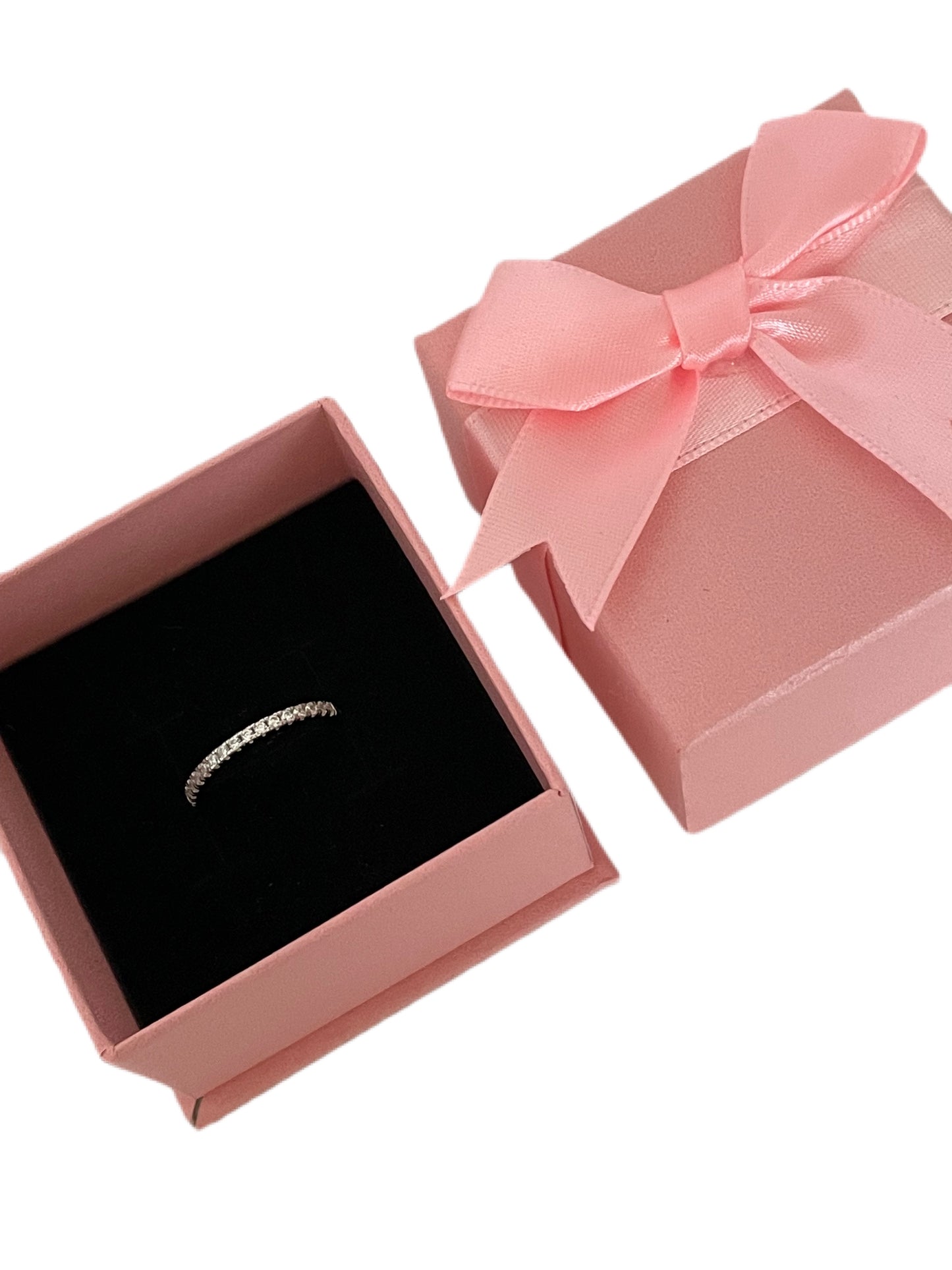 Sterling Silver 925 Half Eternity Band with round brilliant cut Moissanites