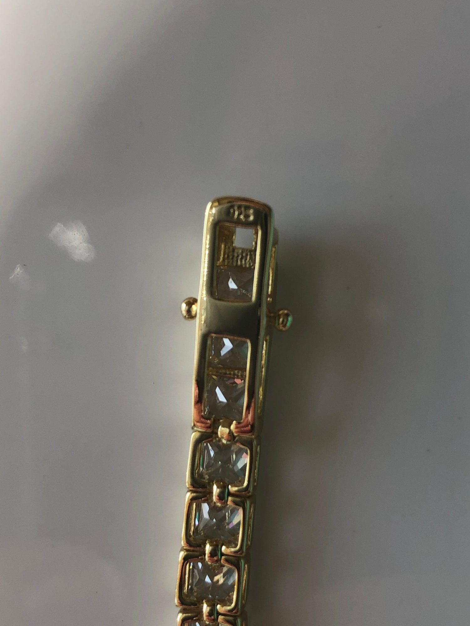 18K Yellow Gold Vermeil Tennis Bracelet with the Finest princess cut 5A CZ Diamonds