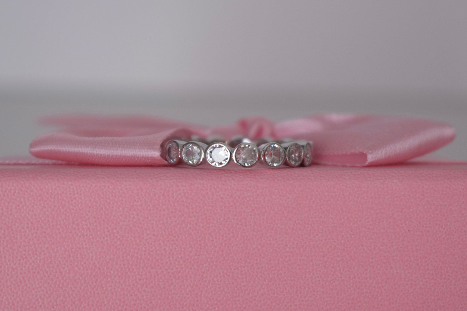 The Sloan. Sterling Silver 925 3.5mm Bezel Eternity Band With CZ Diamonds