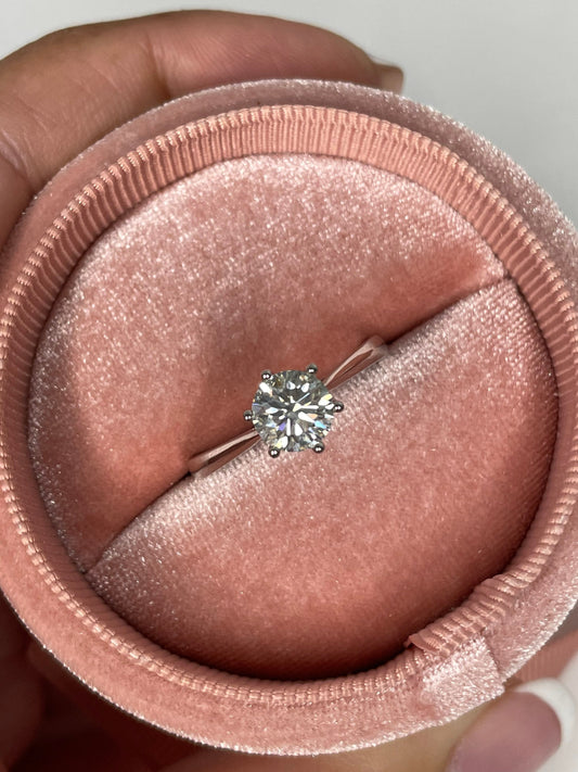 1CT 2CT Moissanite In Sterling Silver 925 Solitaire Engagement Ring