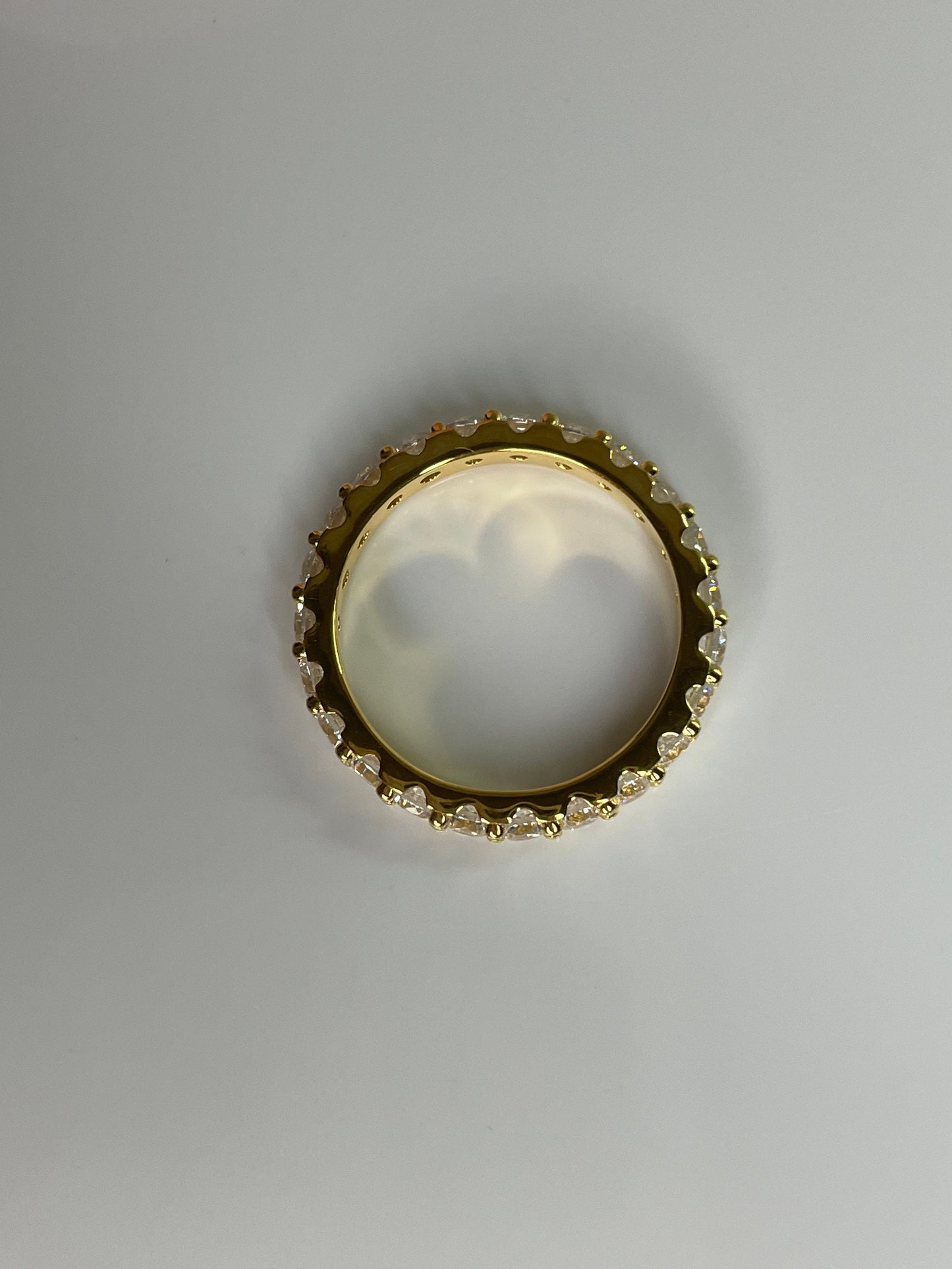 The Scarlett. Yellow Gold Vermeil Full Eternity Band with the finest 3mm simulated diamonds