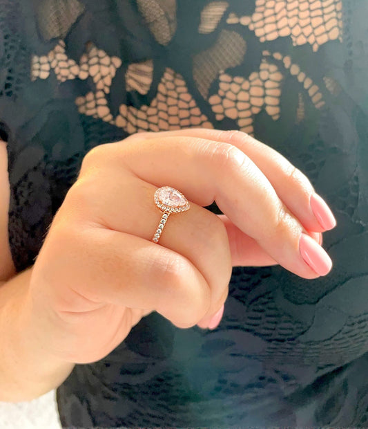 The Naomi. Rose Gold Vermeil Pear Shaped Engagement Ring//Tear Drop Ring