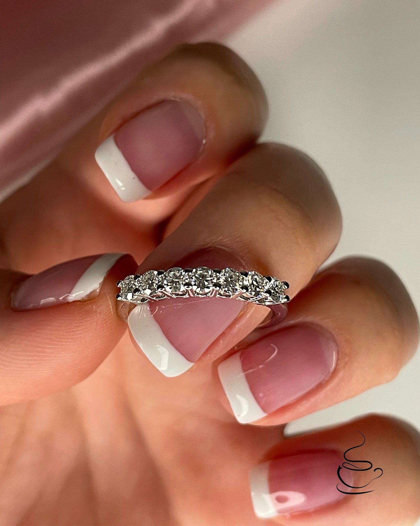 Moissanite Sterling Silver 925 Half Eternity Band With the Finest white D color VVS Moissanite, Wedding Band, Engagement Ring