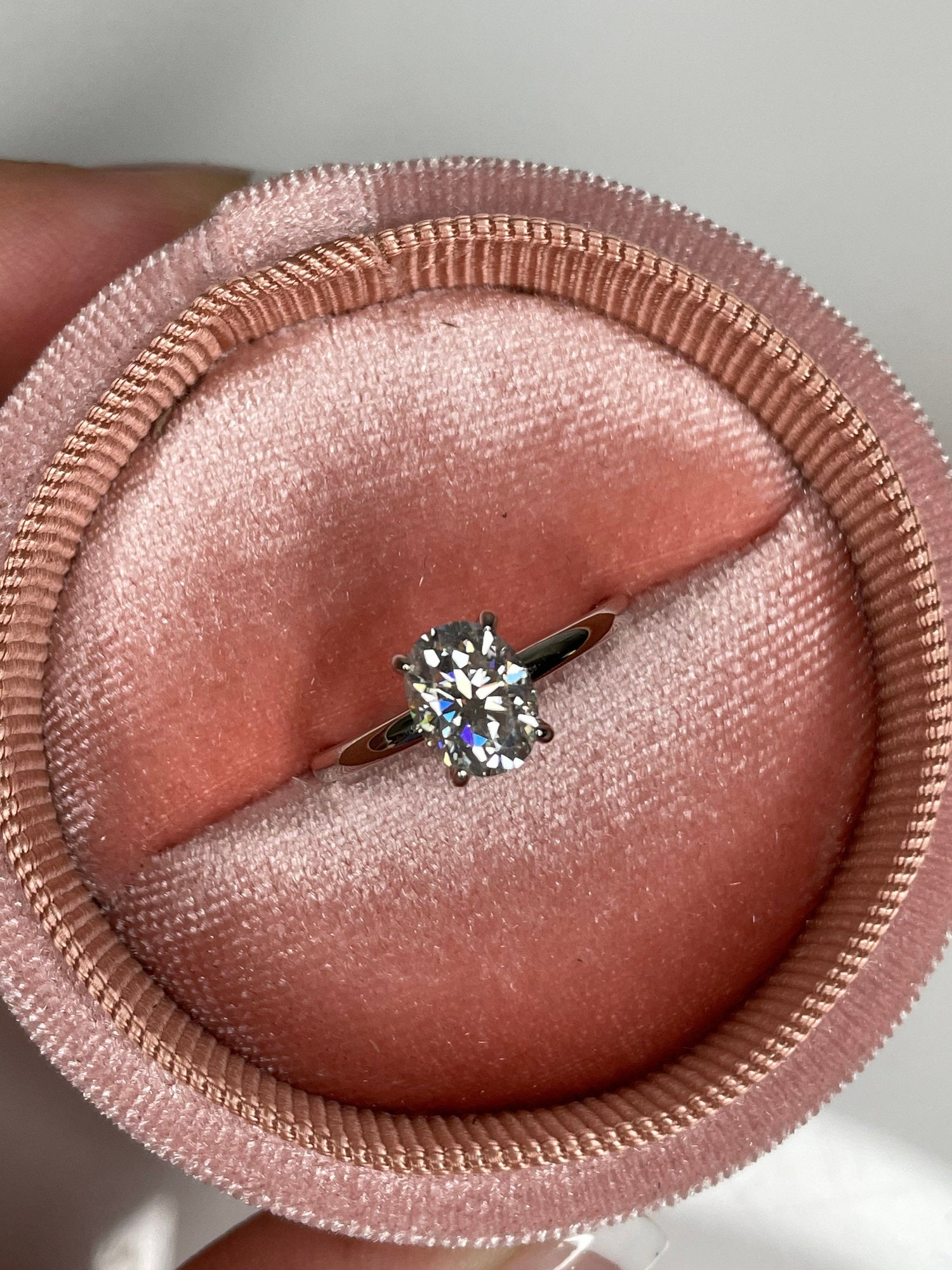 Moissanite ring 1.5CT Oval Cut moissanite or CZ Diamond In Sterling Silver 925 solitaire engagement ring, promise ring, moissanite ring