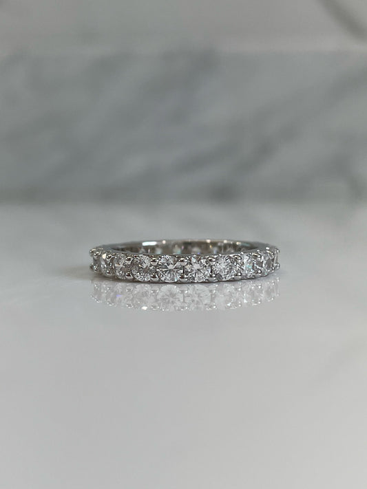 The Scarlett 3mm. Sterling Silver 925 3mm full eternity band with the finest simulated diamonds.