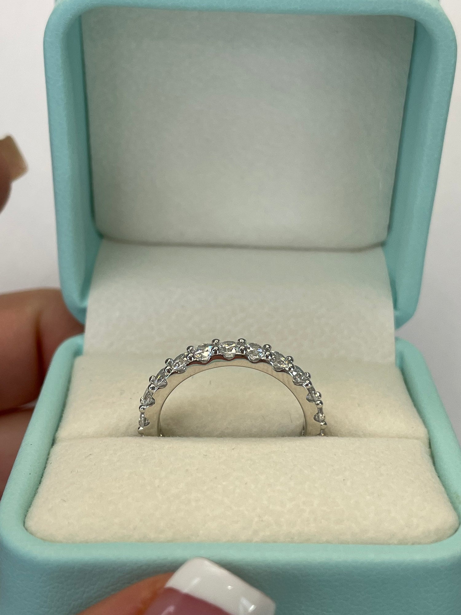 The Scarlett 3mm. Sterling Silver 925 3mm full eternity band with the finest simulated diamonds.