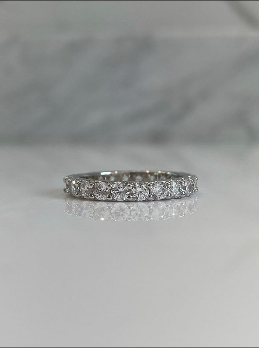 The Scarlett. Rose Gold, Yellow Gold, White Gold, Sterling Silver 925 full eternity band with the Finest VVS D Moissanite