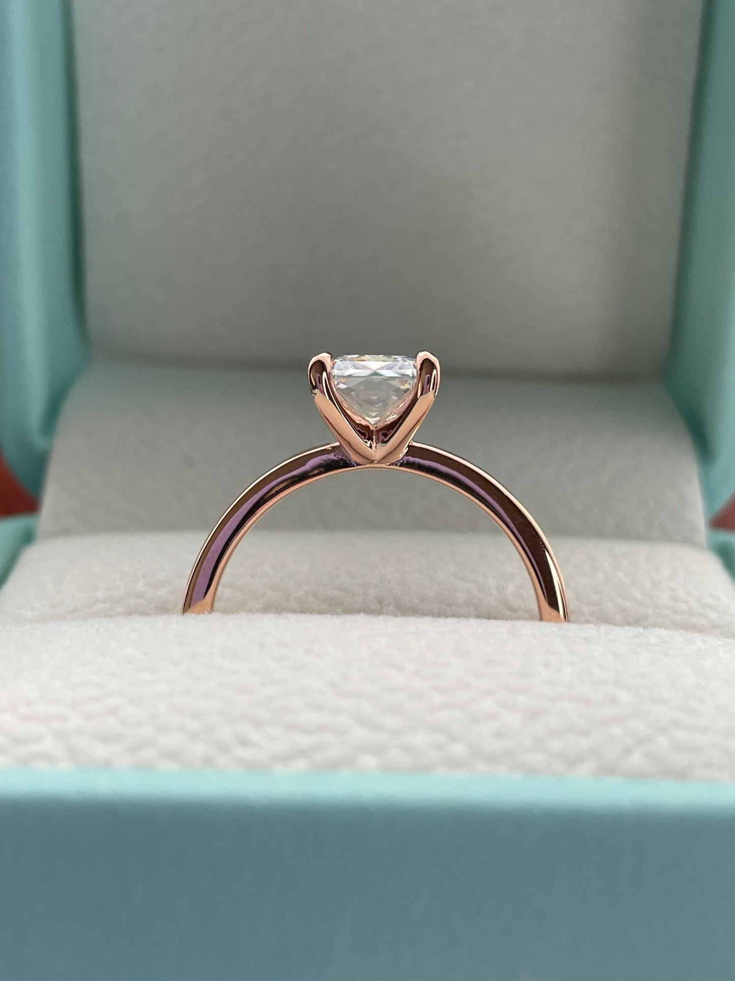 2CT radiant cut engagement ring Rose Gold Over Sterling Silver 925 Engagement Ring with the finest 2CT Radiant cut simulated diamond.