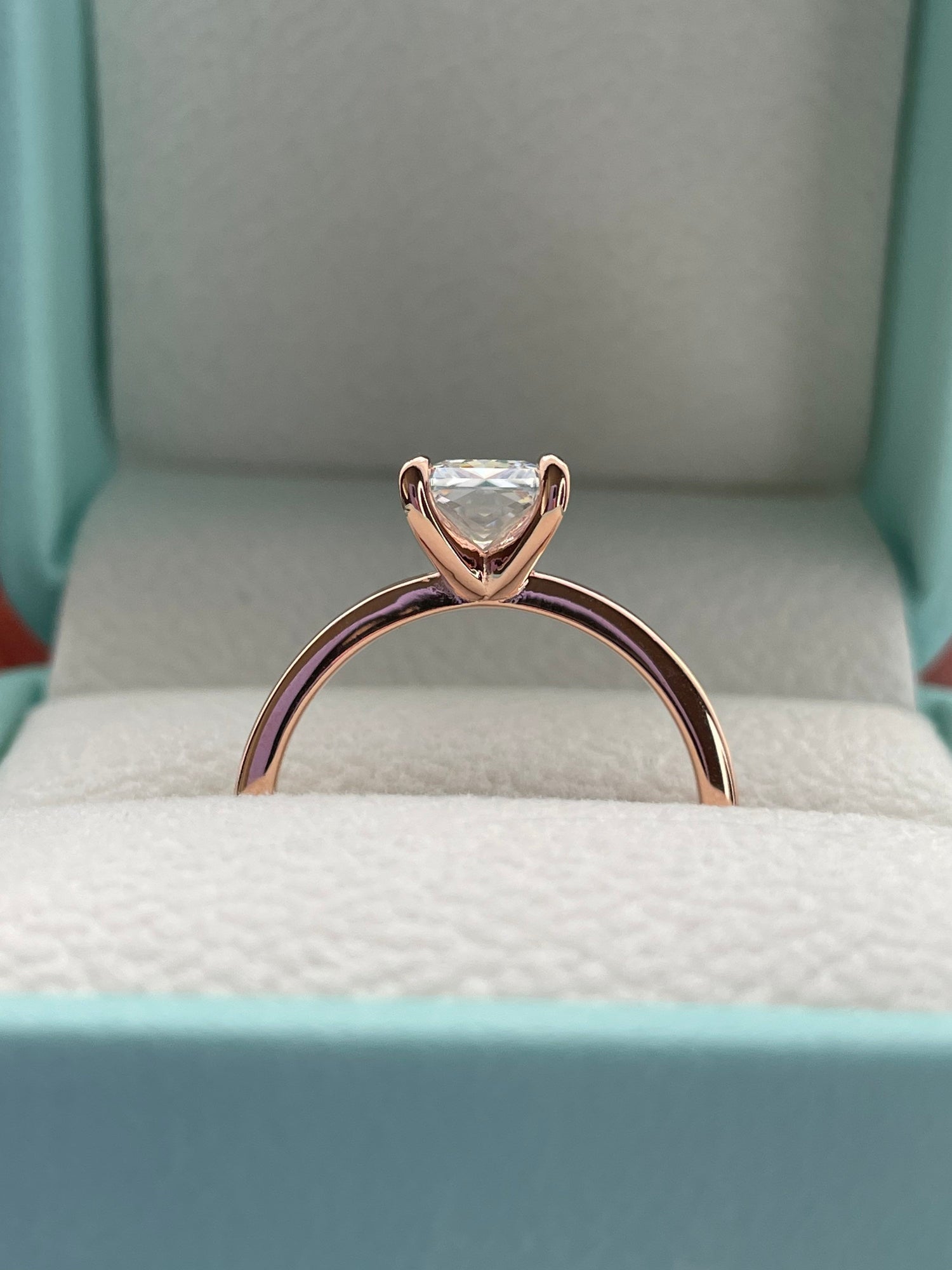 2CT radiant cut engagement ring Rose Gold Over Sterling Silver 925 Engagement Ring with the finest 2CT Radiant cut simulated diamond.