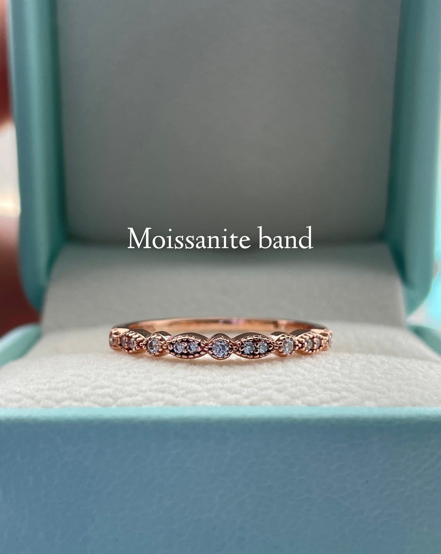 Moissanite bridal ring set with 1.5CT oval cut Solitare engagement ring and art deco band in silver 925, yellow gold, rose gold