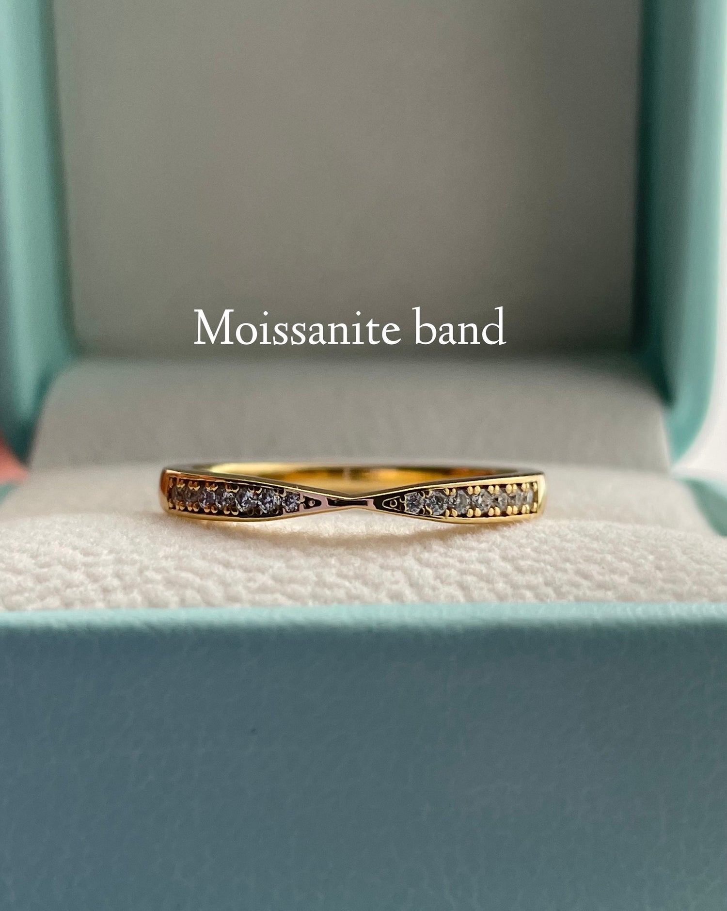 Yellow Gold over Sterling Silver Bridal Ring Set with 2CT Radiant Cut CZ & Moissanite Band