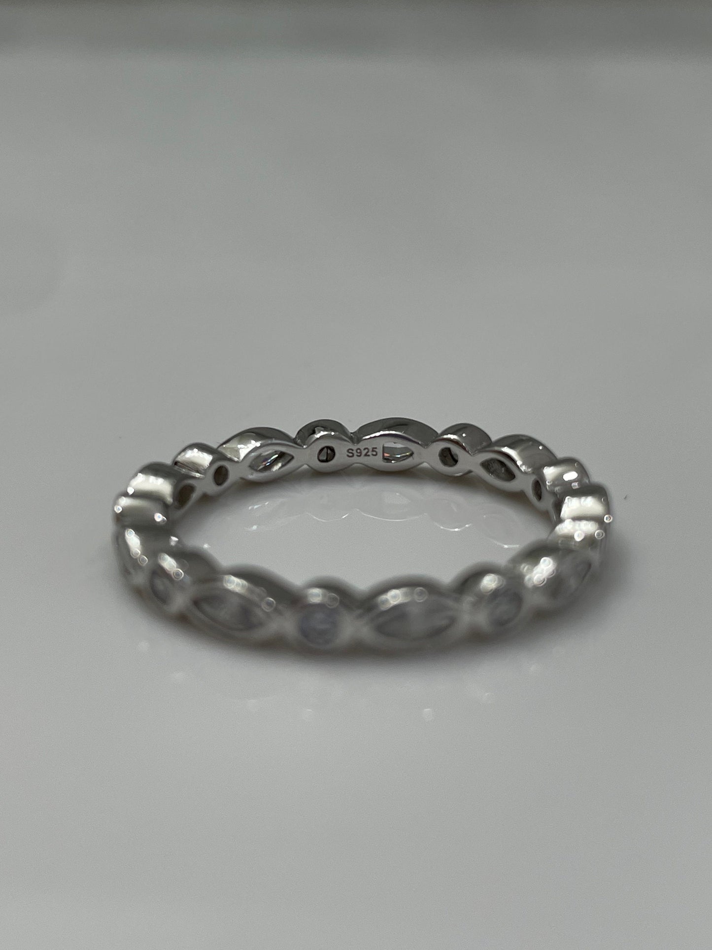 The Elena. Sterling Silver 925 2.5 mm Art Deco Eternity Band