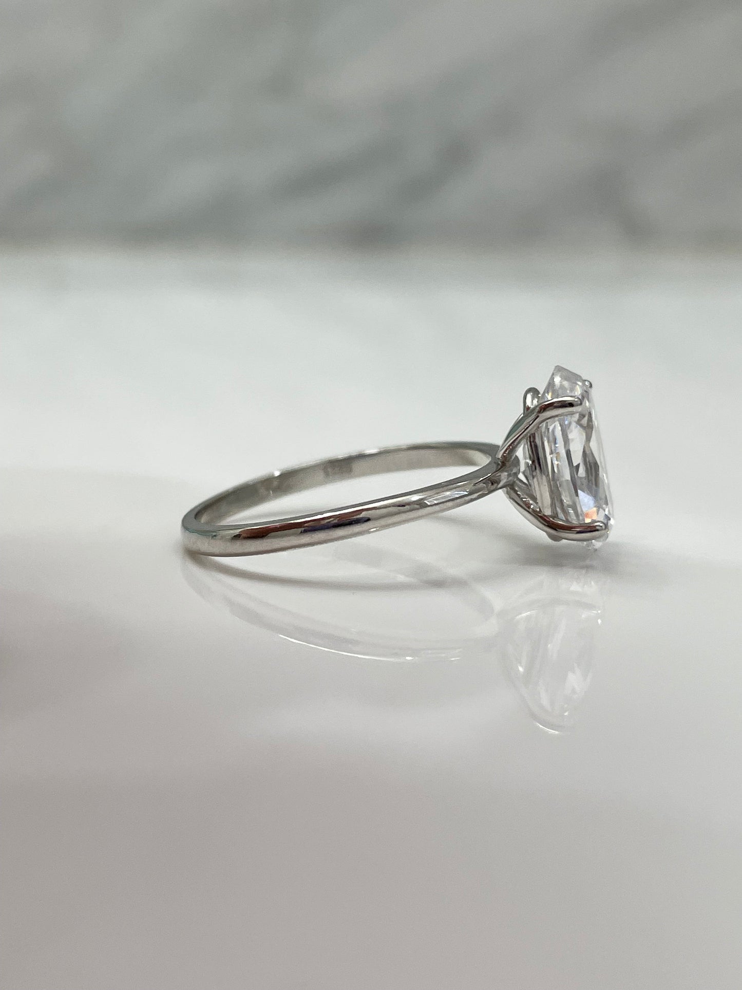 Yellow gold vermeil, rose gold vermeil, sterling silver 925 bridal set with 2.5CT or 3.5CT oval cut solitaire ring and half eternity band