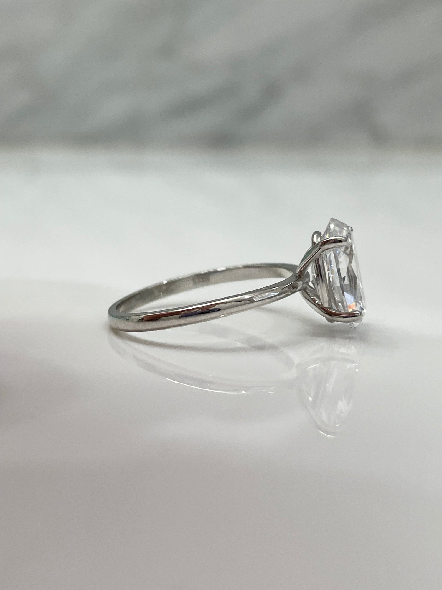 Yellow gold vermeil, rose gold vermeil, sterling silver 925 bridal set with 2.5CT or 3.5CT oval cut solitaire ring and half eternity band