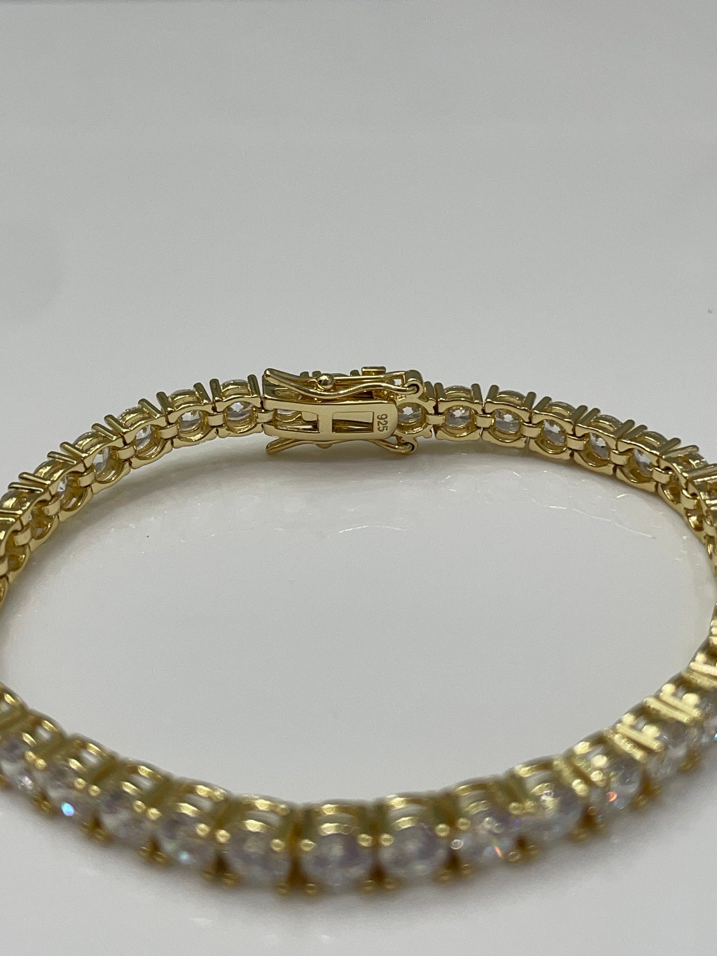 18K Yellow Gold Vermeil Tennis Bracelet With the Finest 5A CZ Diamonds