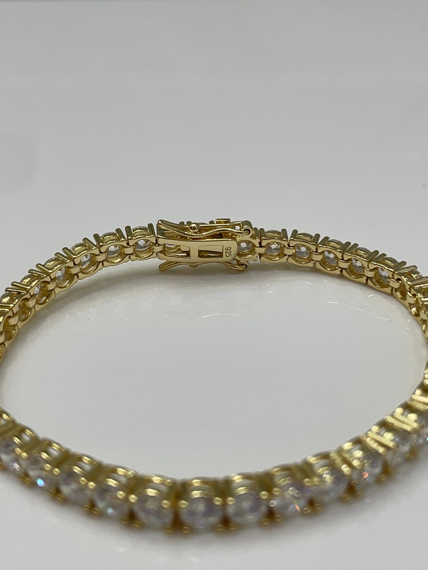 18K Yellow Gold Vermeil Tennis Bracelet With the Finest 5A CZ Diamonds