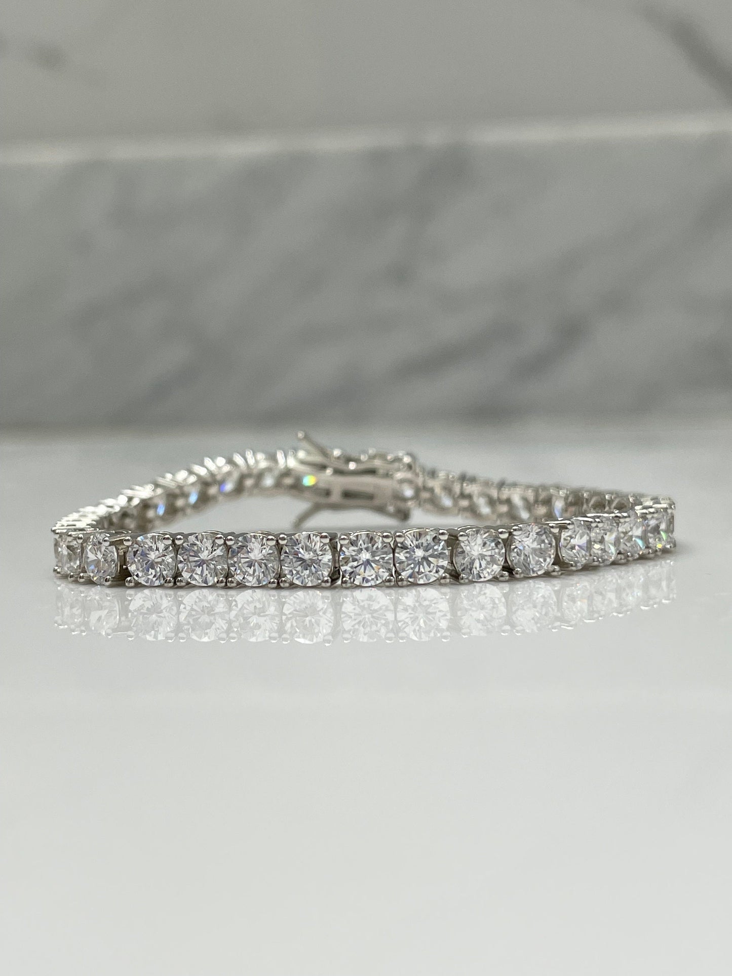Sterling Silver 925 Tennis Bracelet with The Finest 5A CZ Diamonds