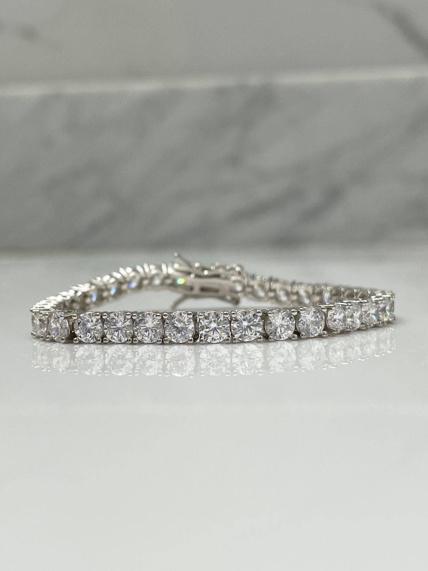 Sterling Silver 925 Tennis Bracelet with The Finest 5A CZ Diamonds