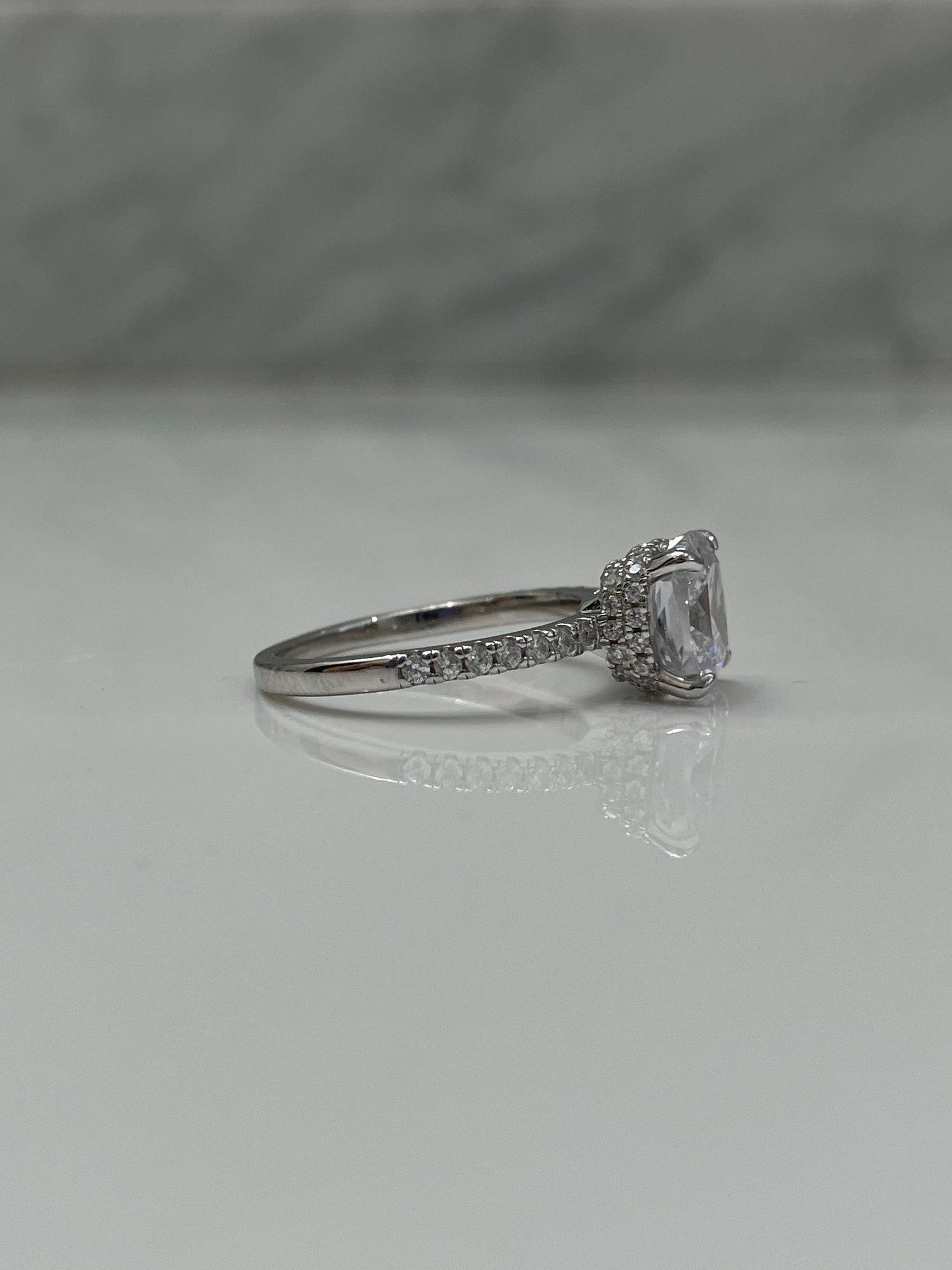 The Cushion Cut. Sterling Silver 925 4CT Cushion Cut Engagement Ring with Finest 5A Grade CZ Diamonds