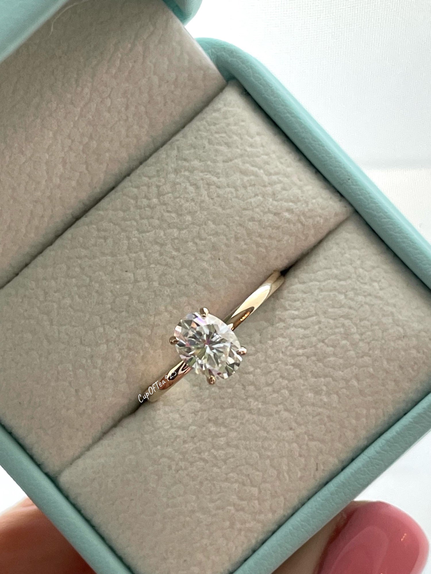 10K, 14K,Rose Gold, Yellow Gold, White Gold, silver 925 Engagement Ring with 1.5CT VVS D Moissanite