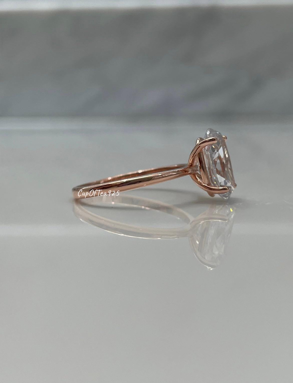 Rose Gold, Yellow gold over silver 925, Sterling Silver 925 bridal set with 3.5CT oval cut solitaire ring and eternity band