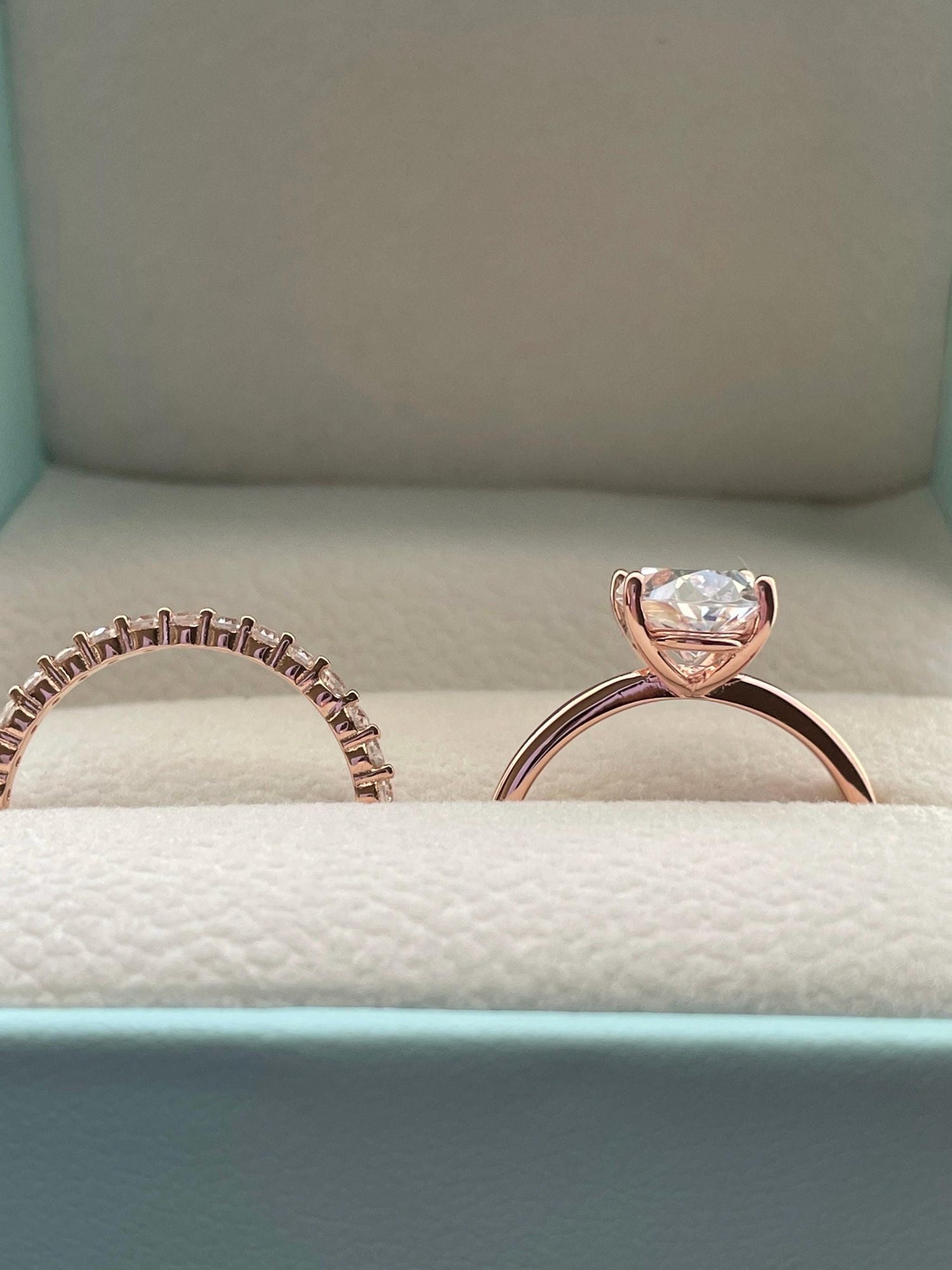 Rose Gold, Yellow gold over silver 925, Sterling Silver 925 bridal set with 3.5CT oval cut solitaire ring and eternity band