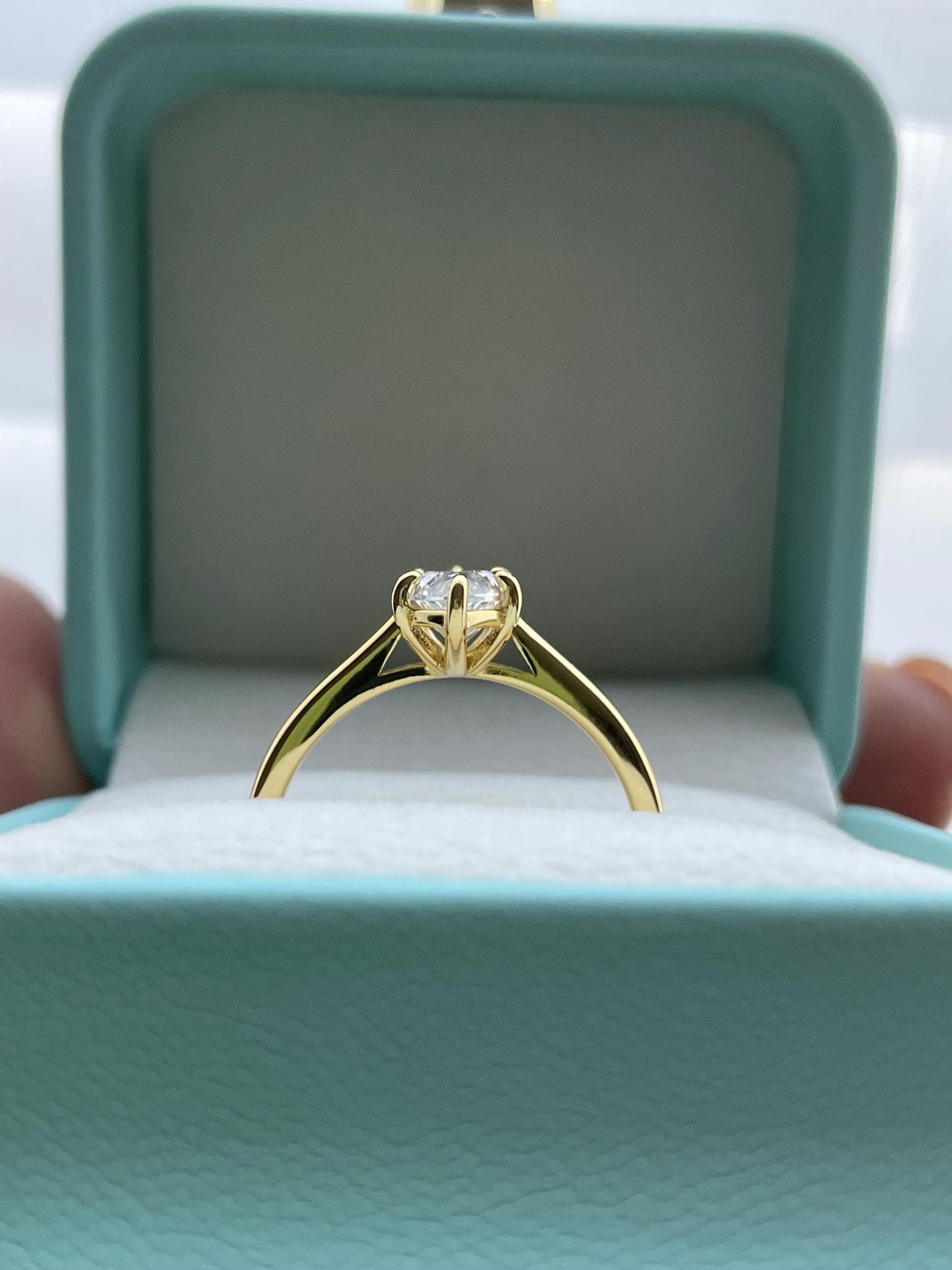 Marquise cut moissanite ring, Sterling Silver 925, Yellow gold over sterling silver engagement ring with 1.5CT-2CT 6A CZ or moissanite