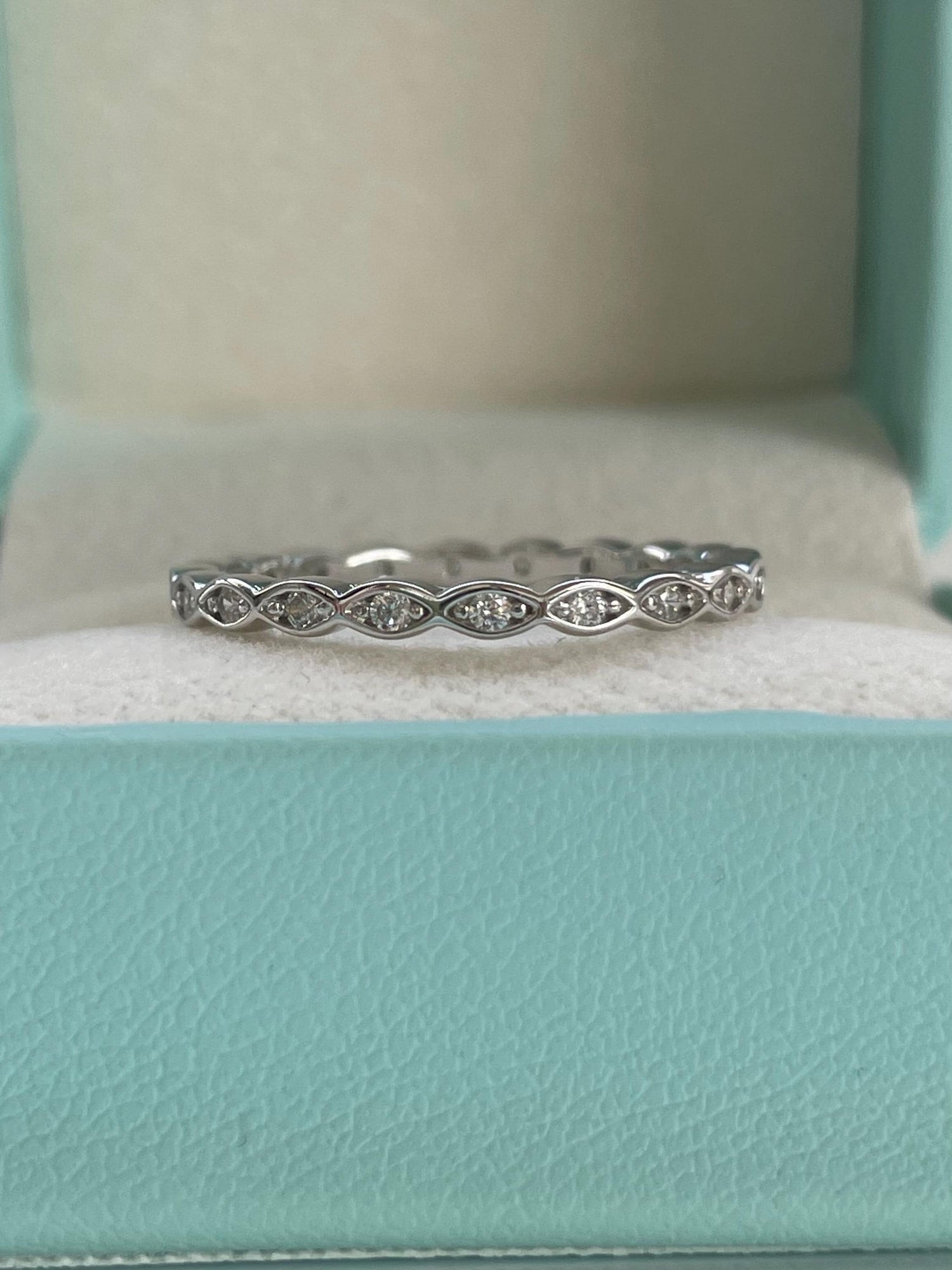 Oval Cut CZ Sterling Silver Engagement Ring Set: Hidden Halo, Eternity Band