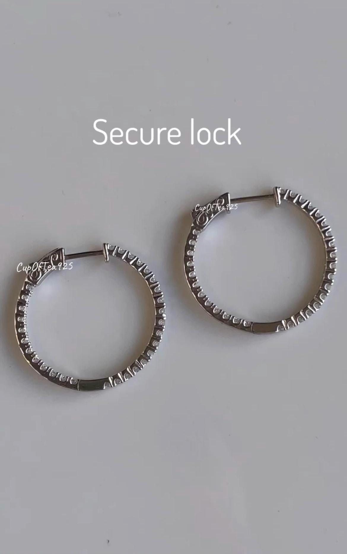 5CT Moissanite Hoops Earrings Sterling Silver 925 hoops, moissanite earrings