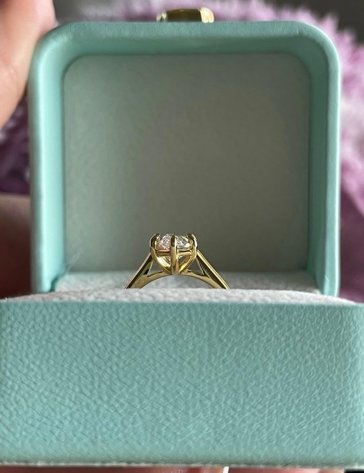 Marquise cut engagement ring. Yellow gold vermeil, Sterling Silver 925 Marquise ring with 1.5 carat CZ simulated diamond, travel ring