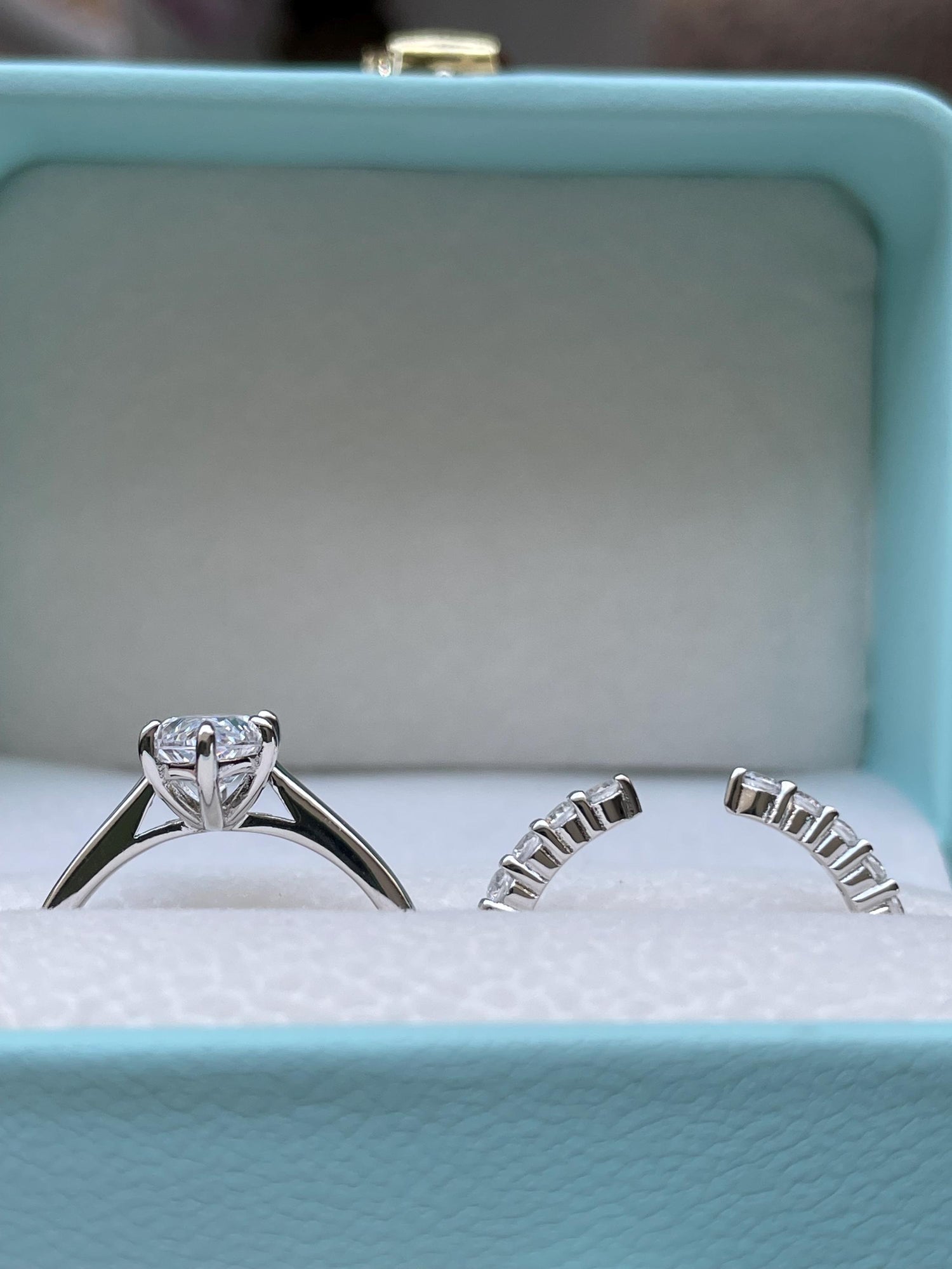 Sterling silver 925, yellow gold vermeil marquise cut engagement ring set with 1.5CT CZ simulated diamond and open band, wedding ring set