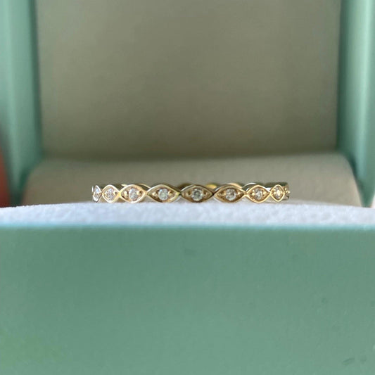 VVS D Moissanite Full Eternity Band: 10K, 14K Gold or Sterling Silver