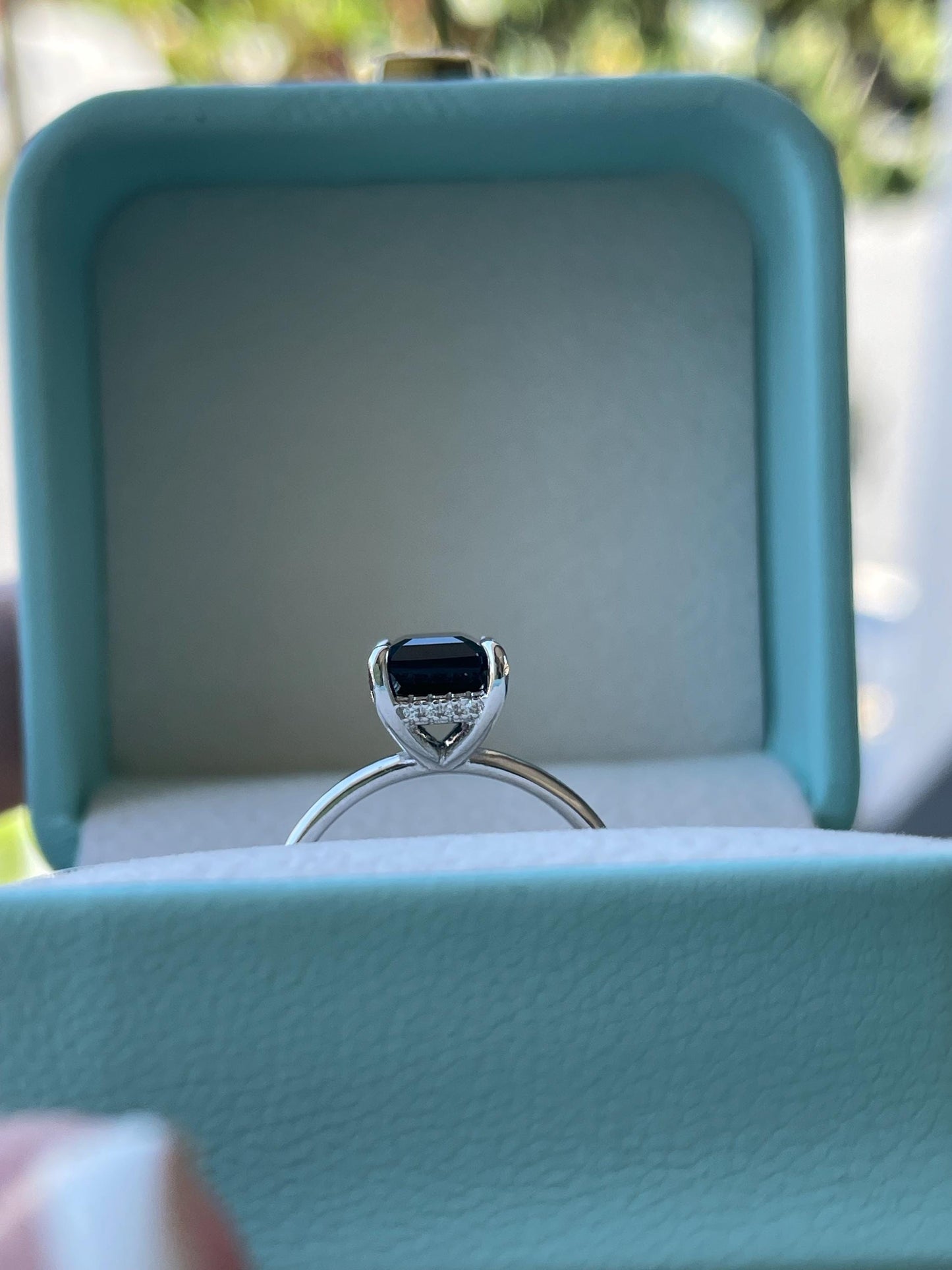 Emerald Cut Black Onyx Ring: Yellow Gold Vermeil Sterling Silver