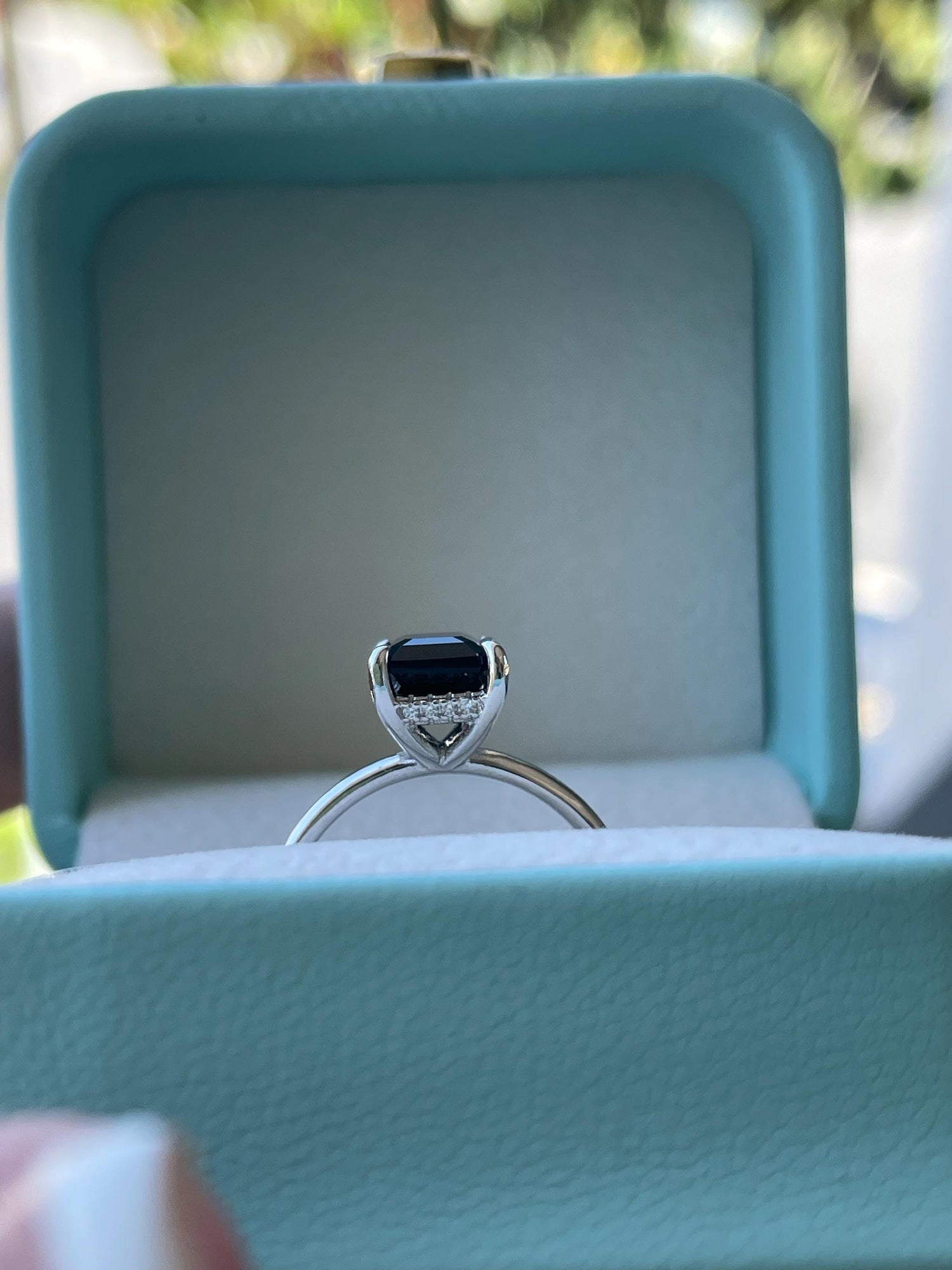 Emerald Cut Black Onyx Ring: Yellow Gold Vermeil Sterling Silver