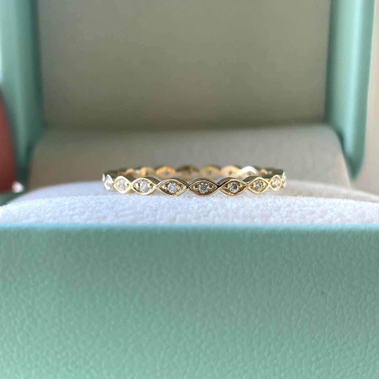 VVS D Moissanite Full Eternity Band: 10K, 14K Gold or Sterling Silver