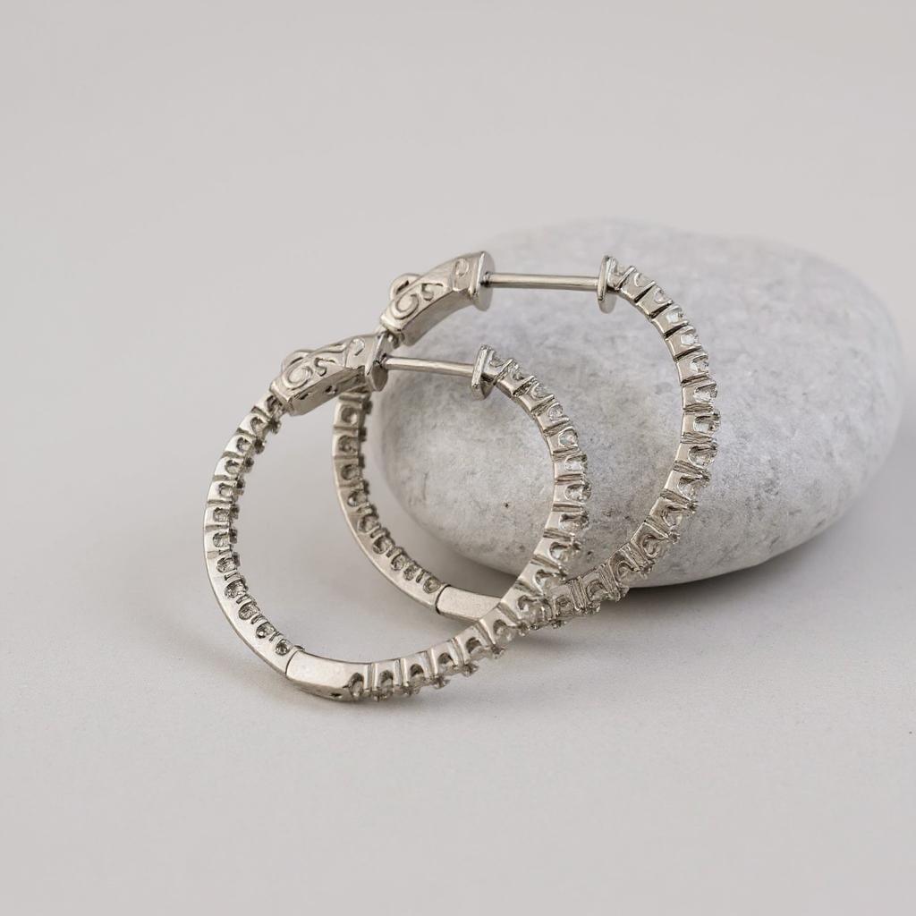 5CT Moissanite Hoops Earrings Sterling Silver 925 hoops, moissanite earrings