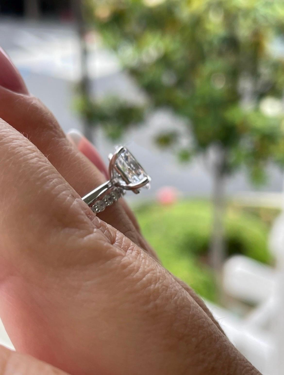 Yellow Gold Vermeil, Sterling Silver 925 bridal set with 3.5CT or 2.5CT oval cut Solitare engagement ring and half eternity band