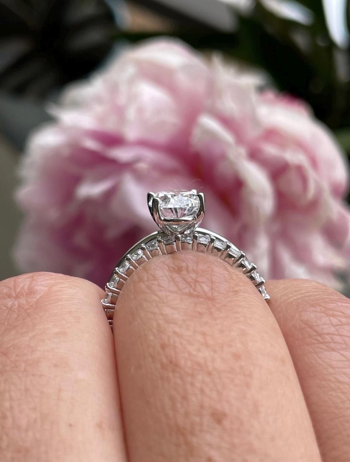 Yellow Gold Vermeil, Sterling Silver 925 bridal set with 3.5CT or 2.5CT oval cut Solitare engagement ring and half eternity band