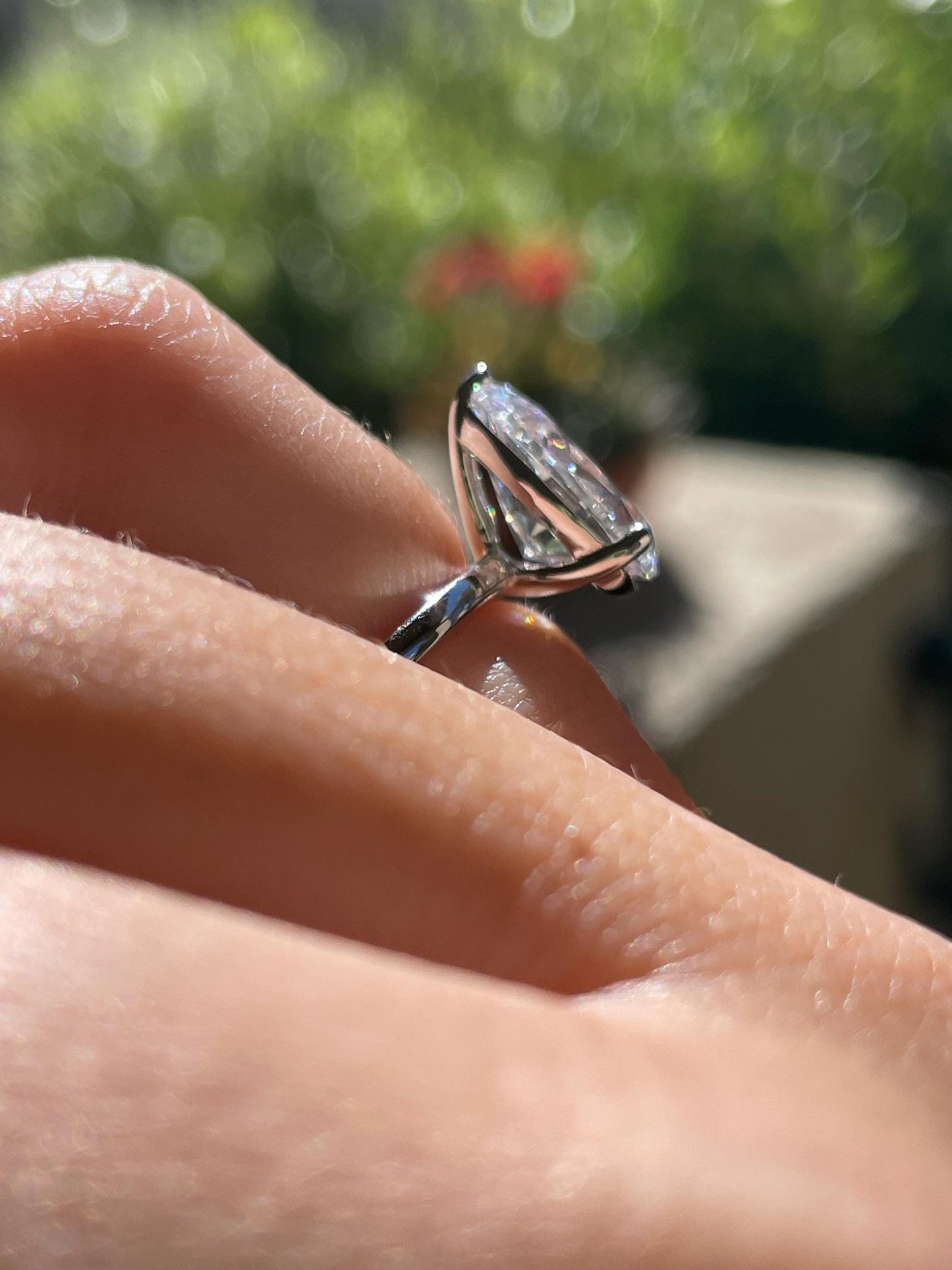 Sterling silver 925, Yellow gold vermeil bridal set with 2CT , 3CT pear cut CZ simulated diamond engagement ring and half eternity band
