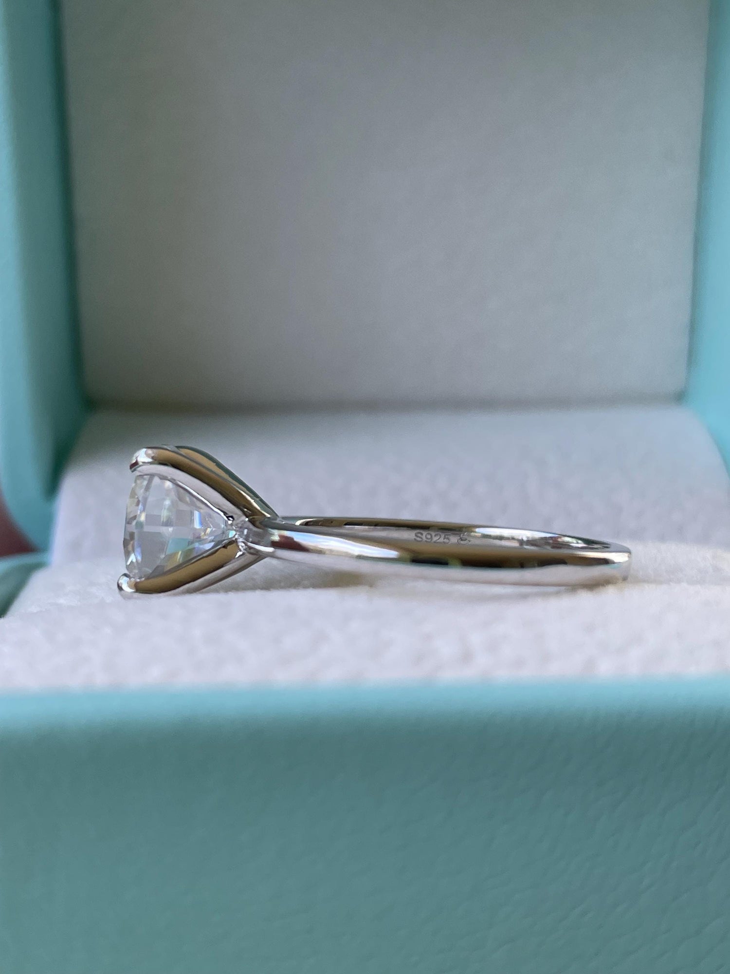 2.5CT Cushion Cut moissanite engagement ring in Sterling Silver 925, yellow gold vermeil cushion cut ring, rose gold vermeil ring